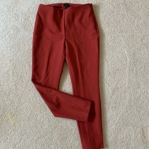 burnt rust skinny leg ankle trousers